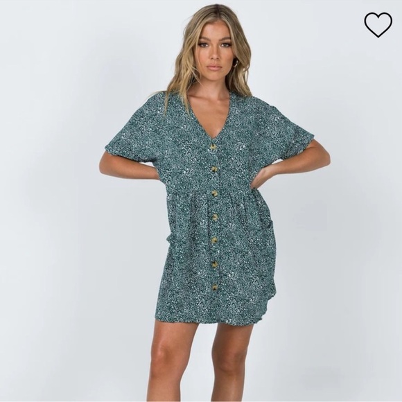 Princess Polly Green No Name Mini Dress Size 2 - Picture 7 of 7